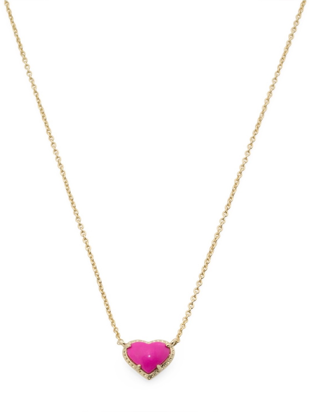 Kendra Scott Heart Shaped Magenta Pendant Necklace